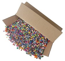  Bonanza 5LB of Mixed Craft Beads, Sizes, Plastic, Round, Multicolor 