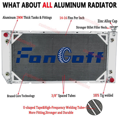 Fit 1988-2000 Chevy/GMC C/K C1500 K2500 C3500 5.0L 7.4L AT Radiator 3 Row CU1520