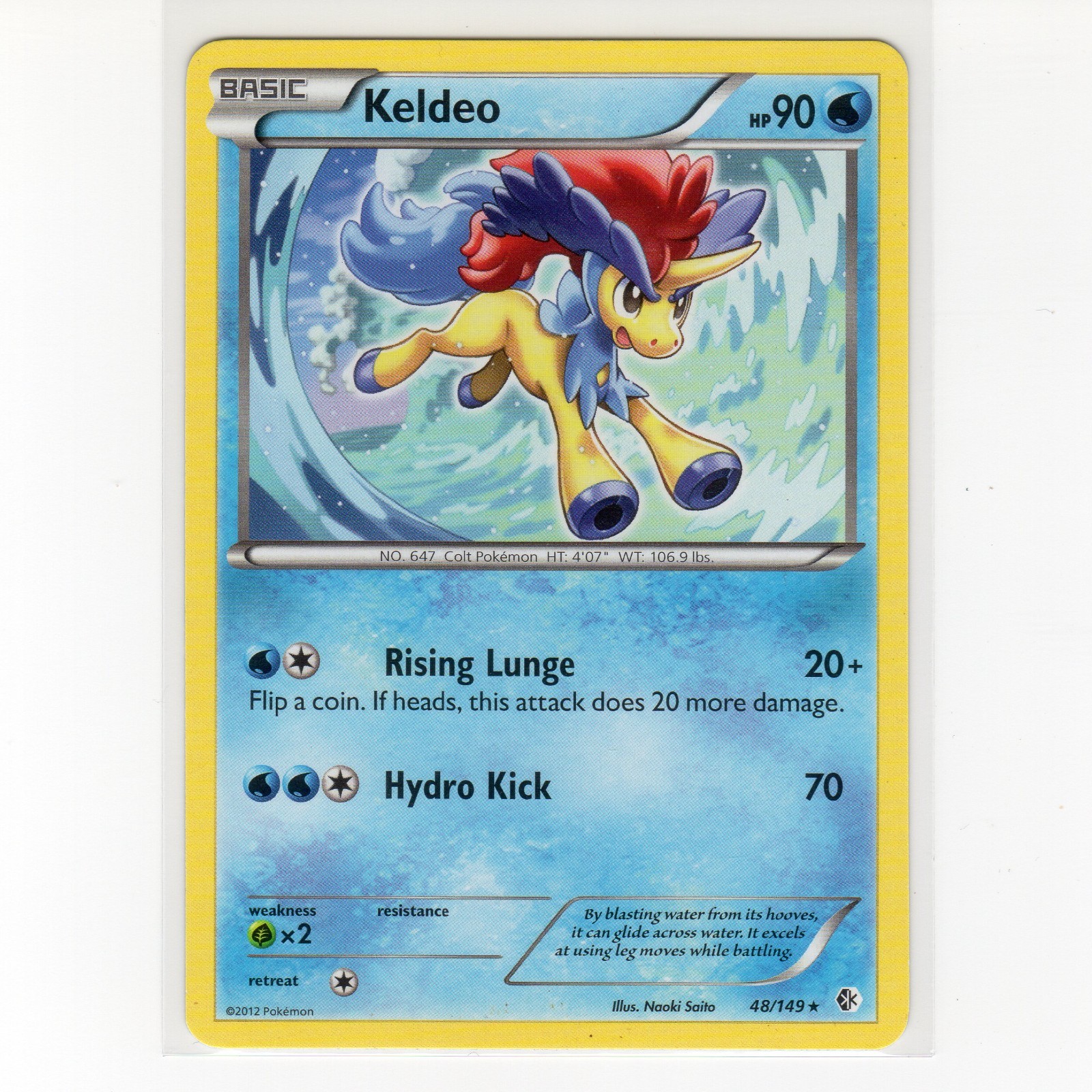 Pokémon TCG Keldeo 48/149 BW Boundaries Crossed Regular Rare Card EN-LP 2012
