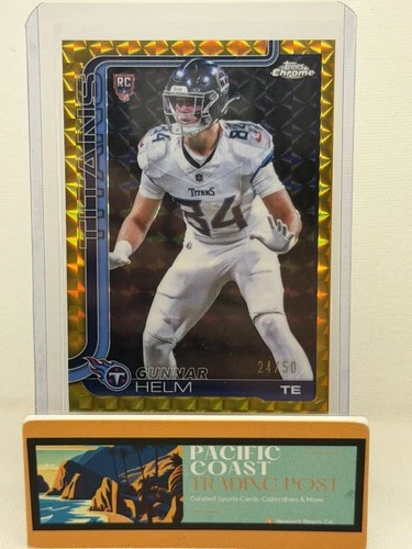 2025-26 Topps Chrome Football - GUNNAR HELM #305 - Rookie Gold Geo - 24/50
