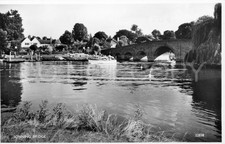 VTG RPPC Sonning Bridge Berkshire River Thames Postcard c.1930s Salmon