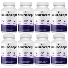 Neurocept Capsules, Max Strength, Neuro Cept Cognitive Supplement- 8 Bottles