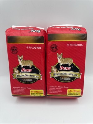 Dono Disposable Pet Diapers Medium  New Lot of 2