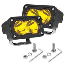 Yellow 3 Inch LED Pods, 2PCS 40W Spot Beam 3 Pods