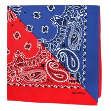 22 Inch Cotton Paisley Bandana Royal Red
