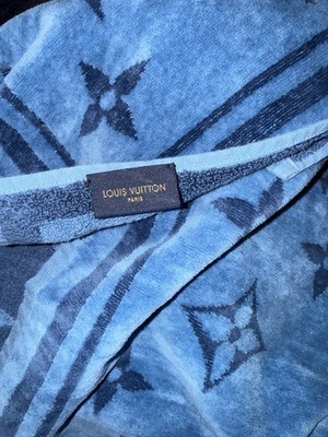 Louis Vuitton Bath Towel Blue Dark Blue 100% Cotton Embroidered