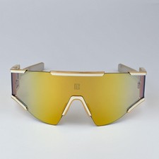 Balmain Men Sunglasses Gold Bronze Mirror Mask FLECHE BPS-138B-141 BRAND NEW