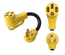 NEMA 10-30P to 14-50R 240V 30 Amp 3 Prong Dryer Male Plug to 4 Prong Generato...