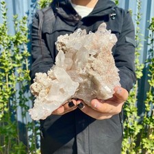 Racimo de cuarzo de cristal blanco claro natural grande de 2,2 lb muestra de curación energética