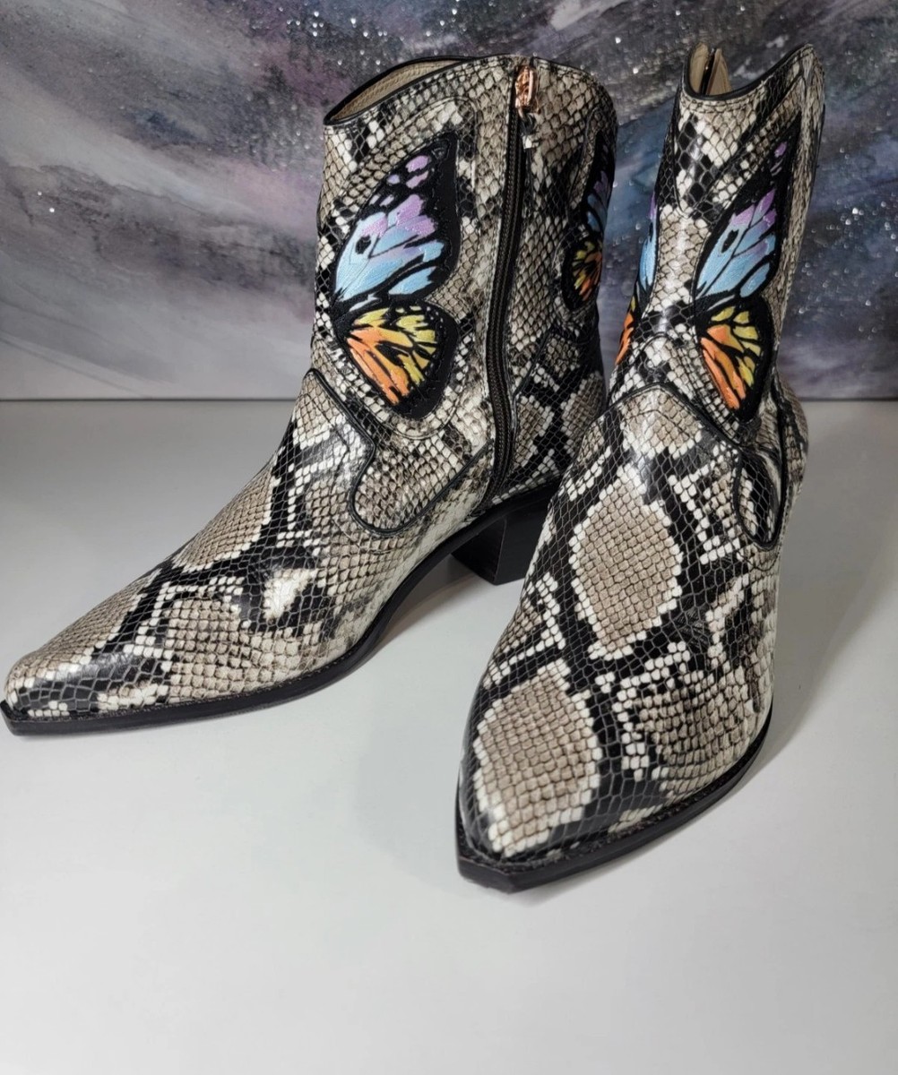 RARE Sophia Webster Shelby Butterfly and Snakeskin Boots EU
