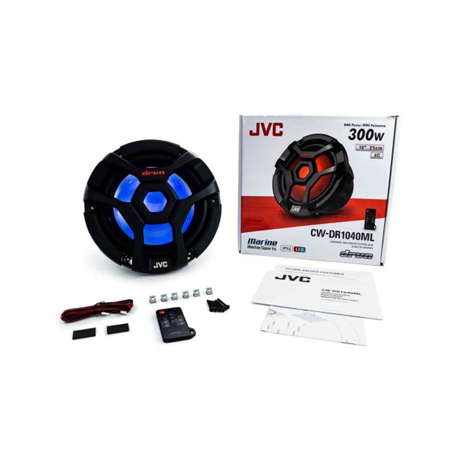 JVC CW-DR1040ML 10-Inch RGB Illunimanation Outdoor Marine/Car Audio Subwoofer...