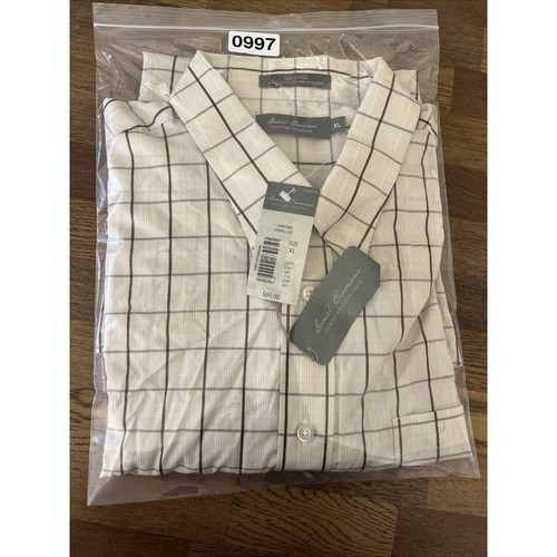 NWT Daniel Cremieux Signature Collection Men’s XL Ivory Short Sleeve Shirt - Picture 8 of 8