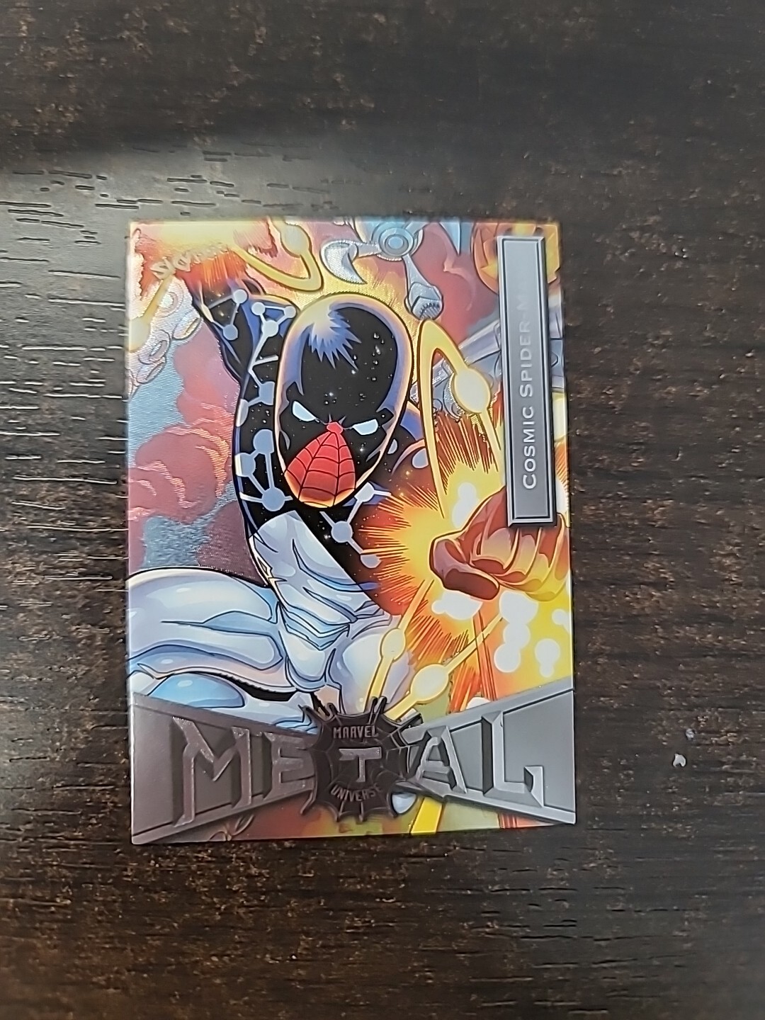 2021 Skybox Spider-Man Marvel Metal Universe Cosmic Spider-Man Yellow #15