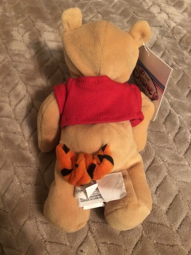 Disney Store Mini Bean Bag Winnie The Pooh Tigger As Pooh 8" - Picture 3 of 5