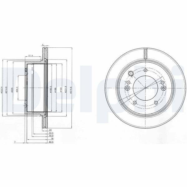 2X Delphi BG3859 Bremsscheibe FüR KIA-image