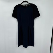Madewell Womens Dress 4 Navy Blue Short Sleeves Pockets Preppy Classic Casual