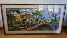 Quadro Mezzo Punto Artigianale Dimensioni 49x111 Cornice 66x130