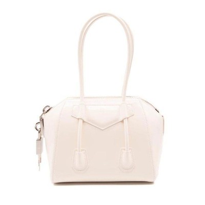 NEW Givenchy Mini Antigona Lock Satchel Ivory Tote White Leather