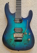 Jackson Pro Series Soloist SL2P MAH Electric Guitar, Poplar Burl Aqua Shock