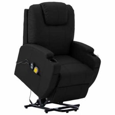 Stand up Massage Chair Black Faux Leather vidaXL