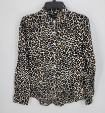 J Crew Shirt Womens Small Animal Print Slim Fit Long Sleeve Button Up Boho Shirt