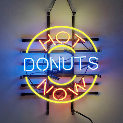 Hot Donuts Neon Sign Home Bar Restaurant Wall Light Custom Neon Signs
