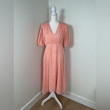 Calvin Klein Women's Novelty Chiffon Dress with Side Pleated Ruffle Size 8 NWT