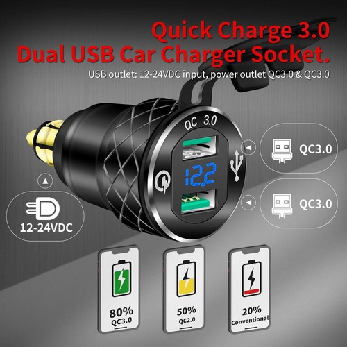 DIN Hella Plug to Dual USB Charger Adapter for BMW Triumph Tiger Ducati Motor... - Photo 3 sur 7