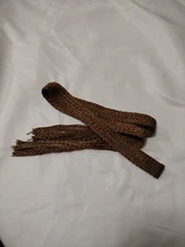 #81 Powder Horn inkle loom strap Golden Honey Soft Linen/FlaxStrap  3/4" x 43.5"