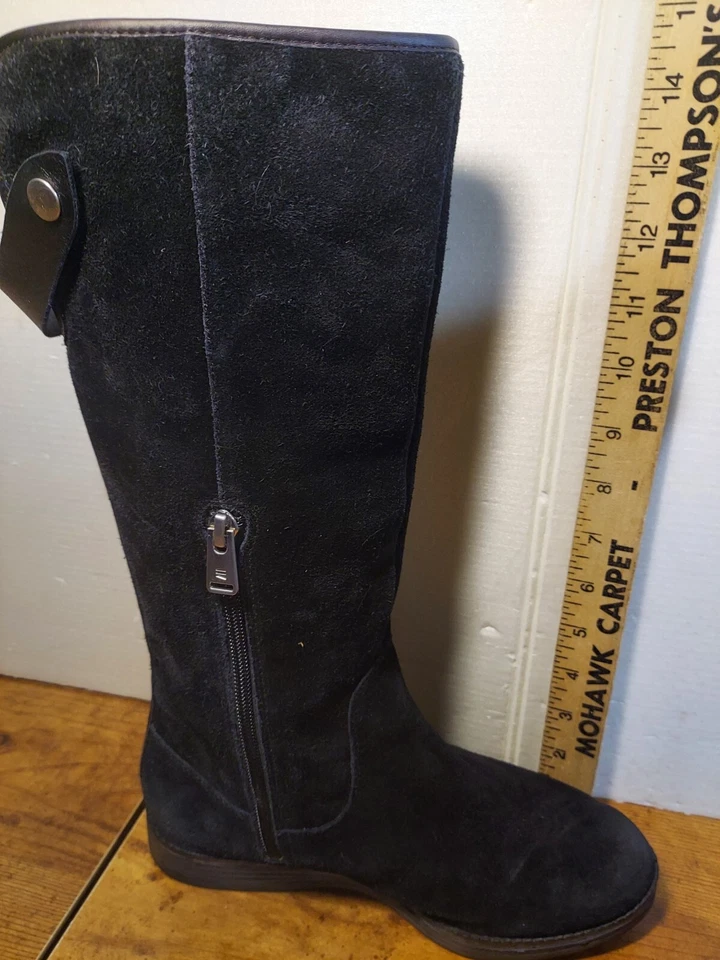 Rockport Black Suede Riding Boots Leather Hydro Shield Waterproof Lined Size 6.5 - Image 3 of 4