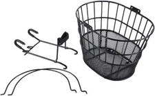 Ohuhu Front Handlebar Mesh Bottom Light-Off Bike Basket, Round Shape