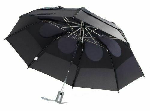 Umenice Automaitc Parapluie De Voyage Coupe-vent Avec Tissu 210T Noir