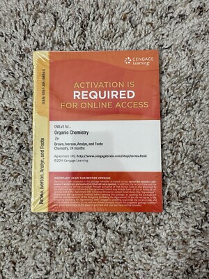 CENGAGE ORGANIC CHEMISTRY OWLV2 ACCESS CODE