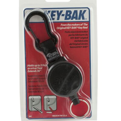 Key-Bak Self Retracting Key Ring Reel 36'' Cord Holds 5 keys or 6 oz Tool