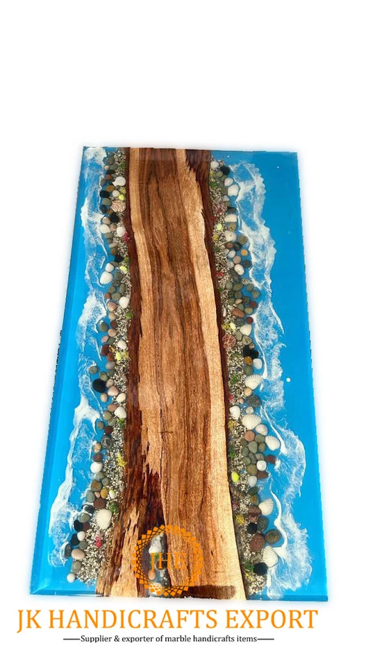 Custom Order Epoxy Resin Dining Coffee Table Top Ocean Design Home Decor Gift - Image 3 of 4