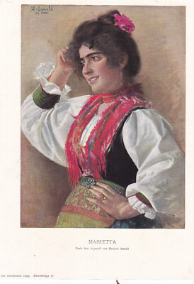 Herbert Arnold  1903 ''  Marietta   '' Farb Kunstdruck
