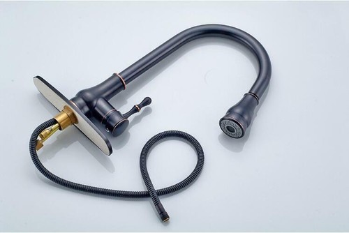 Kitchen Sink Pull Out Swivel Mixer Faucet 2 Way Brushed Nickel/ORB/Chrome Taps - Picture 11 of 12