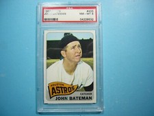 1965 TOPPS MLB BASEBALL CARD #433 JOHN BATEMAN PSA 8 NM/MINT SHARP+ '65 GL