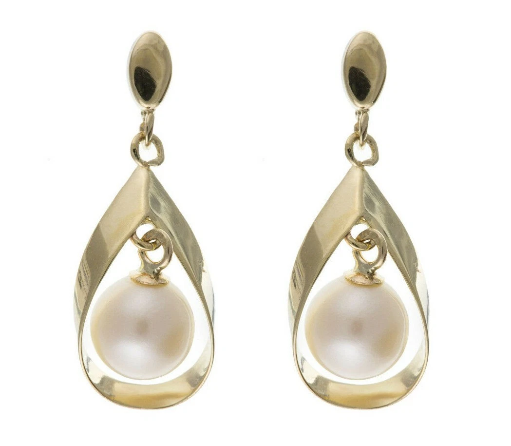 9ct gold pearl drop hotsell earrings