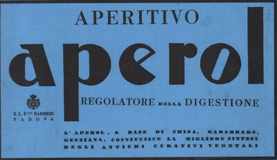 ADVERTISEMENT 1932 APERITIF DIGESTION CHINA RHUBARB BARBERS PADOVA