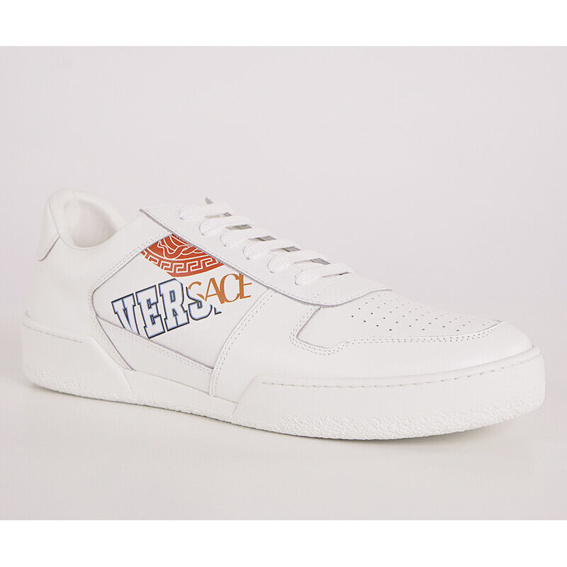 スニーカー VERSACE Men Sneakers 78YA3SK1ZPB01003 White 46.5 US 13.5 NEW $780 VERSACE Men White SPLIT LOGO Low Top