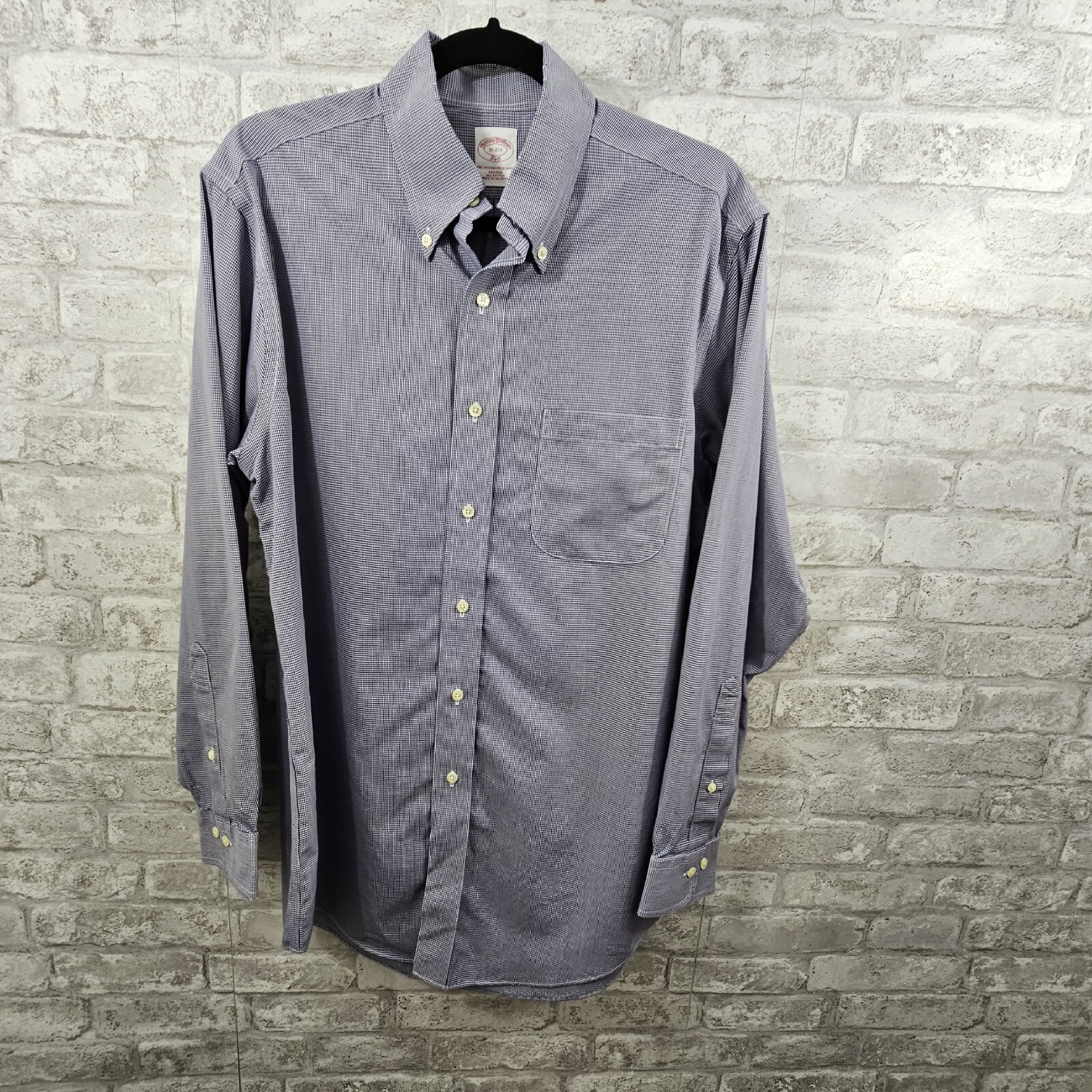 Brooks Brothers 346 Mens Size 15 2/3 Blue Button Down Long Sleeve Shirt