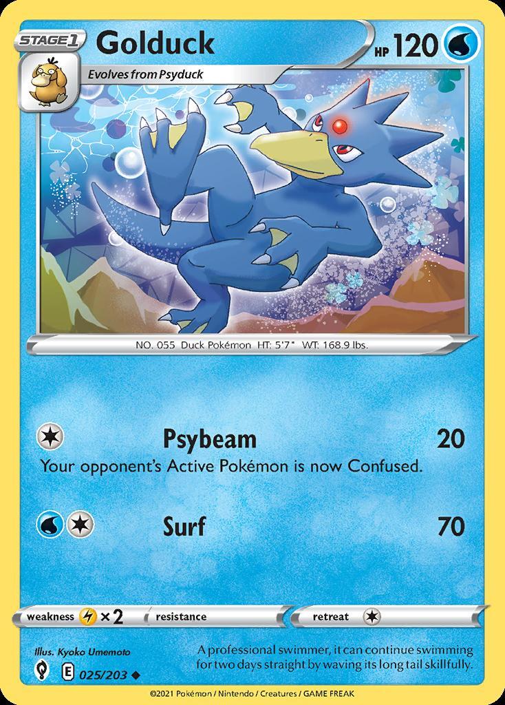 Pokemon Golduck (25/236) Evolving Skies NM