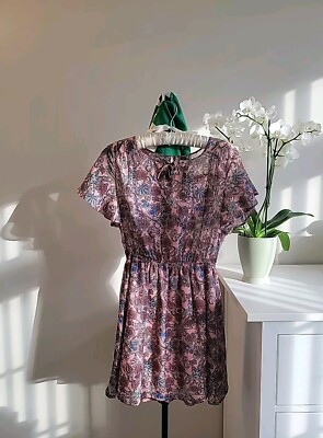 90s floral mini dress MOTEL X BARBARA Leana Mini Dress in 90s Beachy Floral Hot Pink main image 0