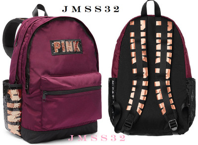 black and gold pink backpack