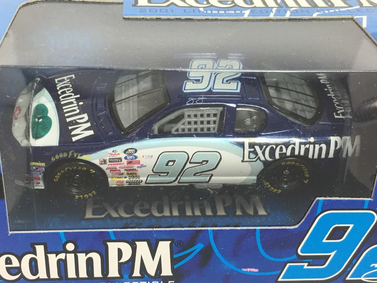 Jimmie Johnson #92 Excedrin PM Diecast Race Car Nascar 2001 Racing