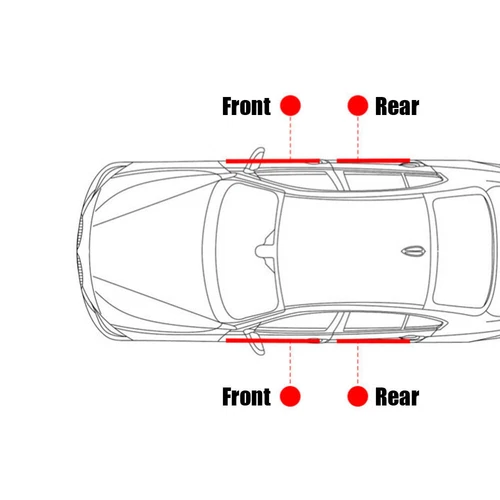 4x Carbon Fiber Leather Car Door Plate Sill Scuff Cover Sticker Protector Red - Bild 9 von 10