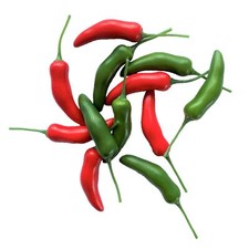 K&uuml;nstliche CHILISCHOTEN 6cm. 12 St&uuml;ck. Peperoni Chilli Chili in ROT/GR&Uuml;N MIX