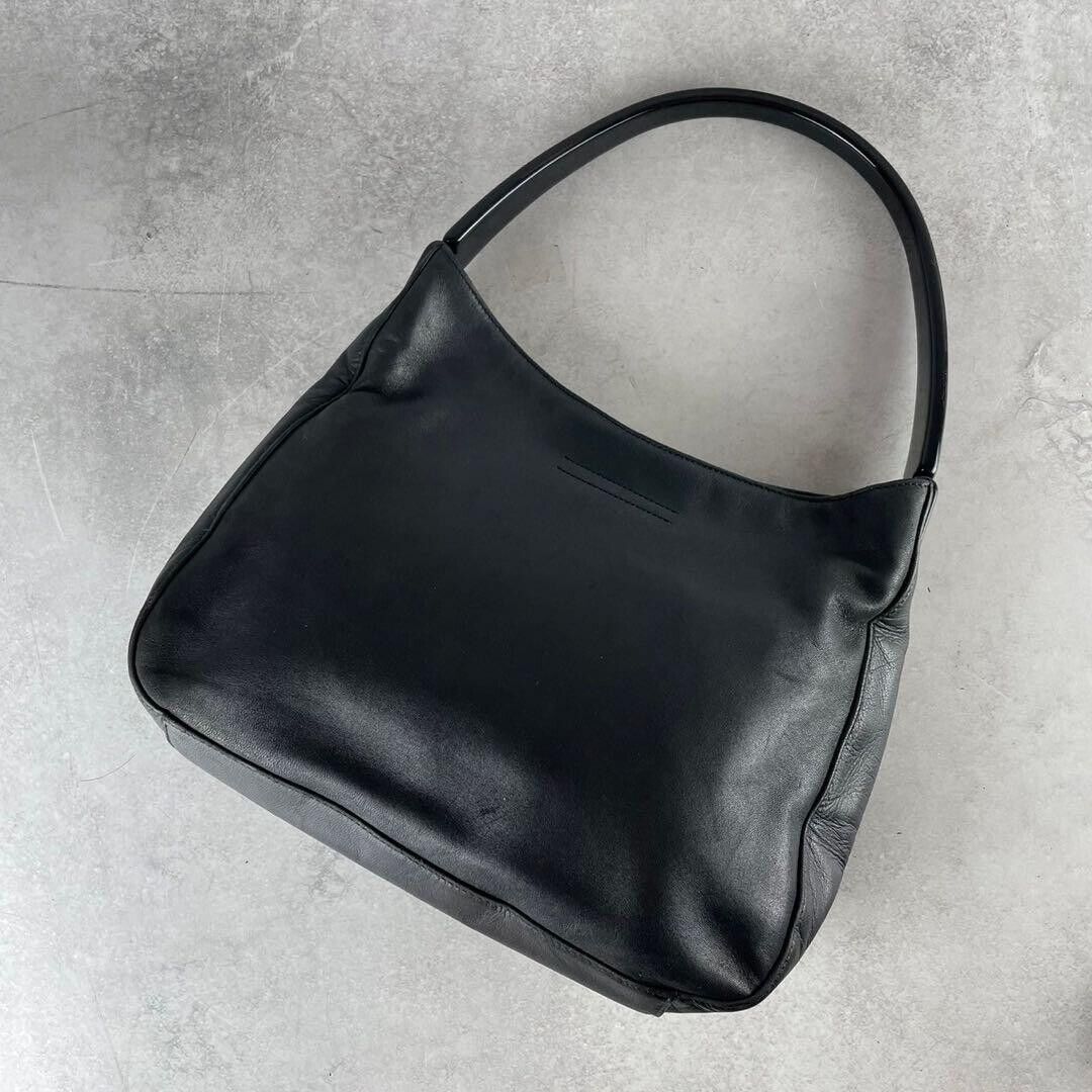 PRADA Handbag Aw1998 Plastic Handle Leather Black Used PRADA Handbag Aw1998 Plastic Handle Leather Black Used