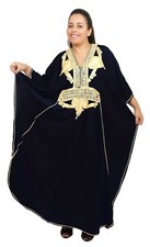 Plus size Caftan Moroccan Handmade Kaftan Women Beach Summer Dress Abaya Black